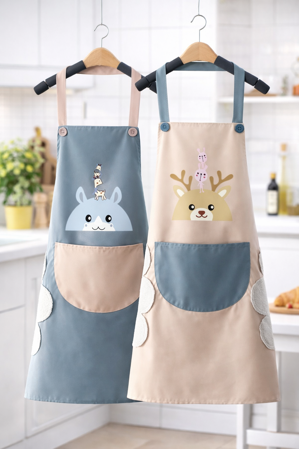 Trendy Kitchen Apron with Pocket for Daily Cooking