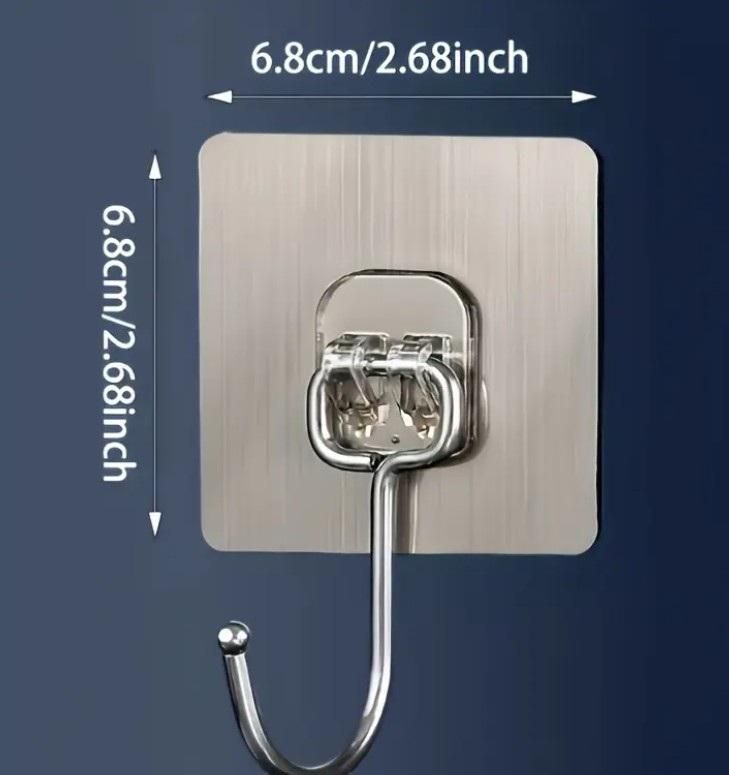 Waterproof & Rustproof Adhesive Hooks for Bathroom & Kitchen