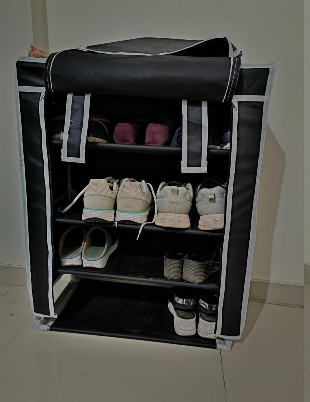 Premium Portable Shoe Rack with Dust-Proof Fabric Cover