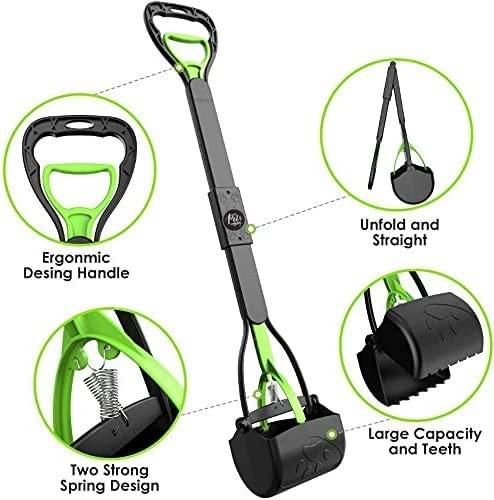 Foldable Dog Poop Scooper with Long Handle | Easy Pet Waste Cleaner (Assorted Colour )