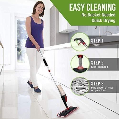 Microfiber Floor Spray Mop with built-in water tank | 360° Flat Mop for Wet & Dry Cleaning