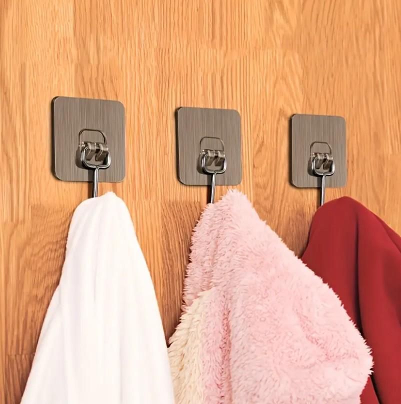 Waterproof & Rustproof Adhesive Hooks for Bathroom & Kitchen