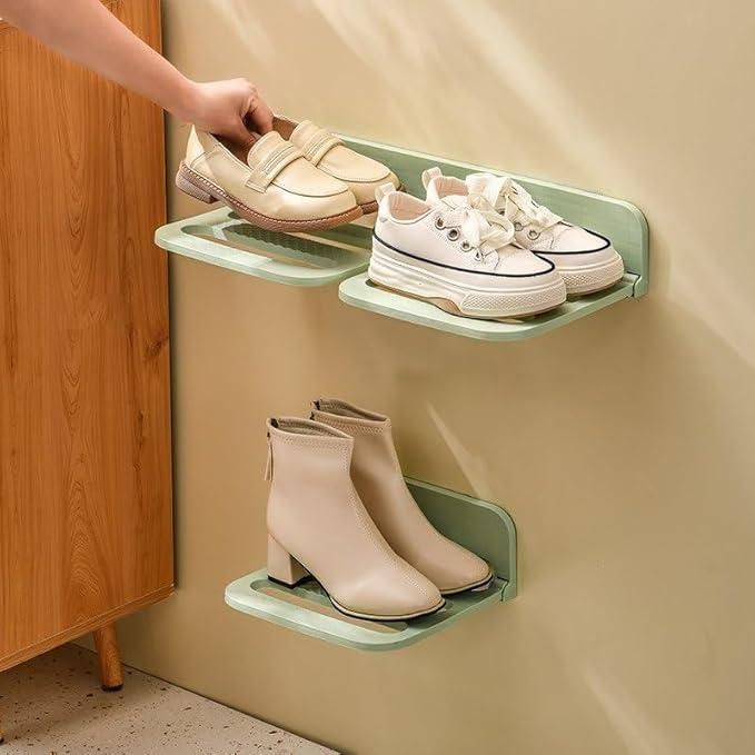 Wall Mounted Plastic Shoe Rack | space Saving Shoe Organizer for Home