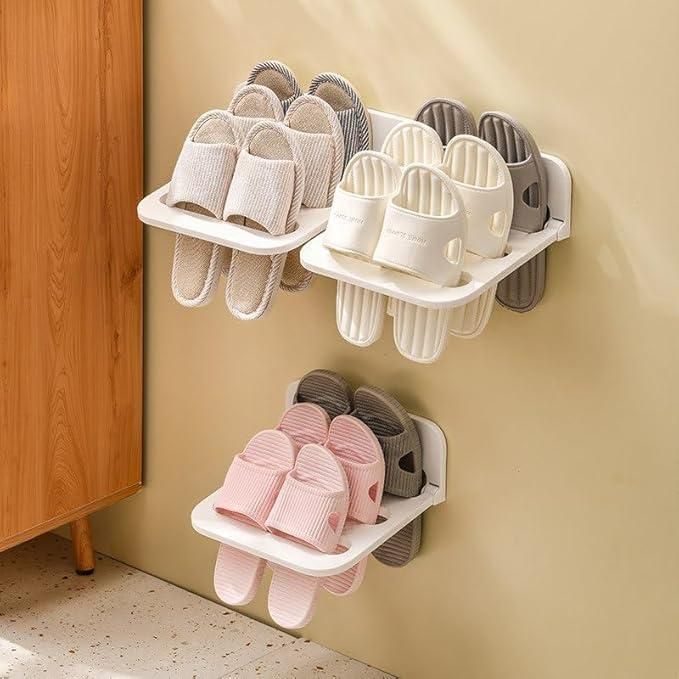 Wall Mounted Plastic Shoe Rack | space Saving Shoe Organizer for Home