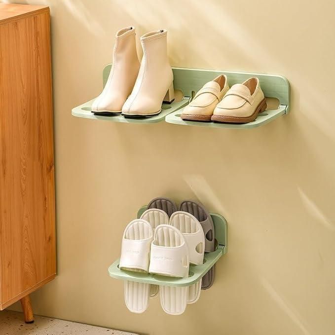 Wall Mounted Plastic Shoe Rack | space Saving Shoe Organizer for Home
