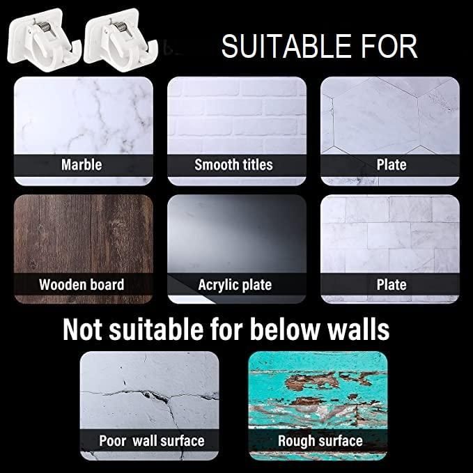 Multipurpose Self Adhesive Wall Hook Clip – Easy Install (Pack of 2)