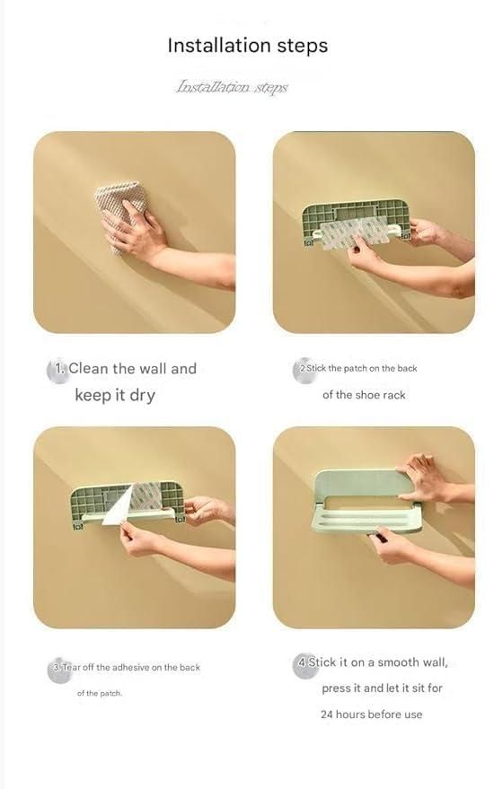 Wall Mounted Plastic Shoe Rack | space Saving Shoe Organizer for Home