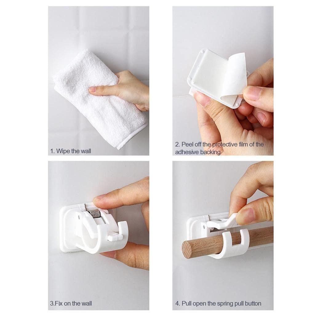 Multipurpose Self Adhesive Wall Hook Clip – Easy Install (Pack of 2)