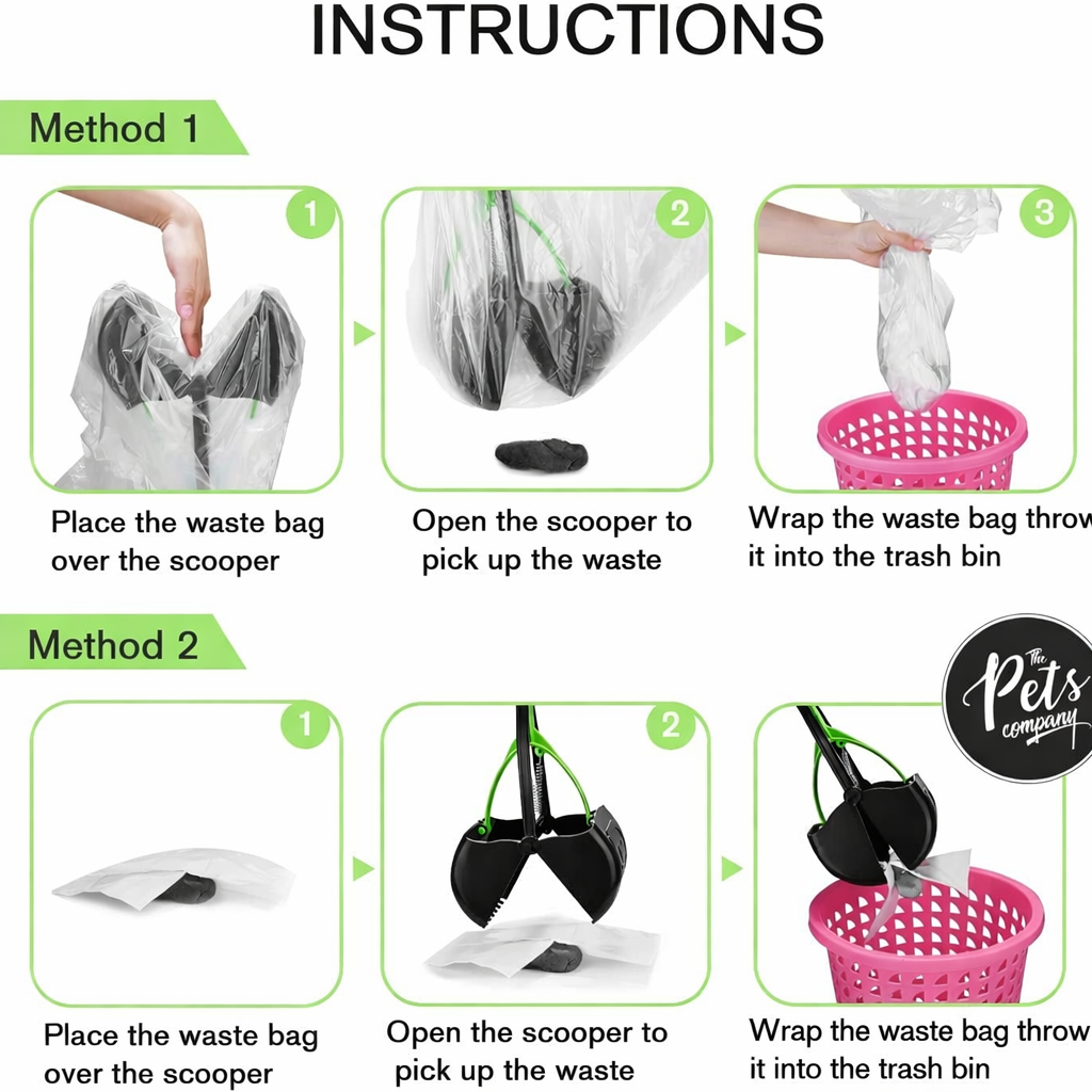 Foldable Dog Poop Scooper with Long Handle | Easy Pet Waste Cleaner (Assorted Colour )